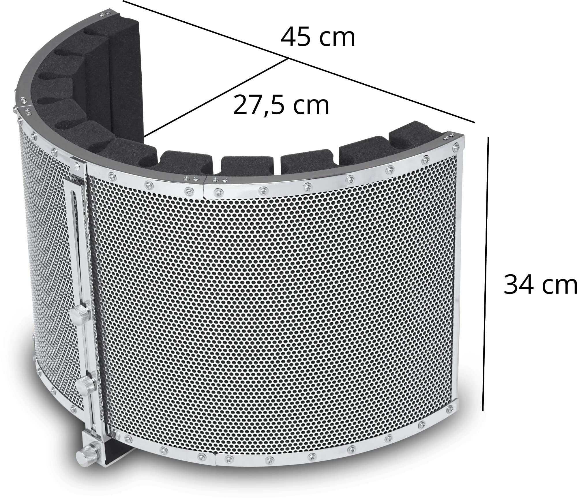 Pronomic MP-60 Micscreen, Portabler Absorber und Diffusor, Höhenverstellbar | Verhindert unerwünschte Schallreflektionen oder Echos, Passend für nahezu jedes Standard-Mikrofonstativ, Gewicht: ca. 2 kg