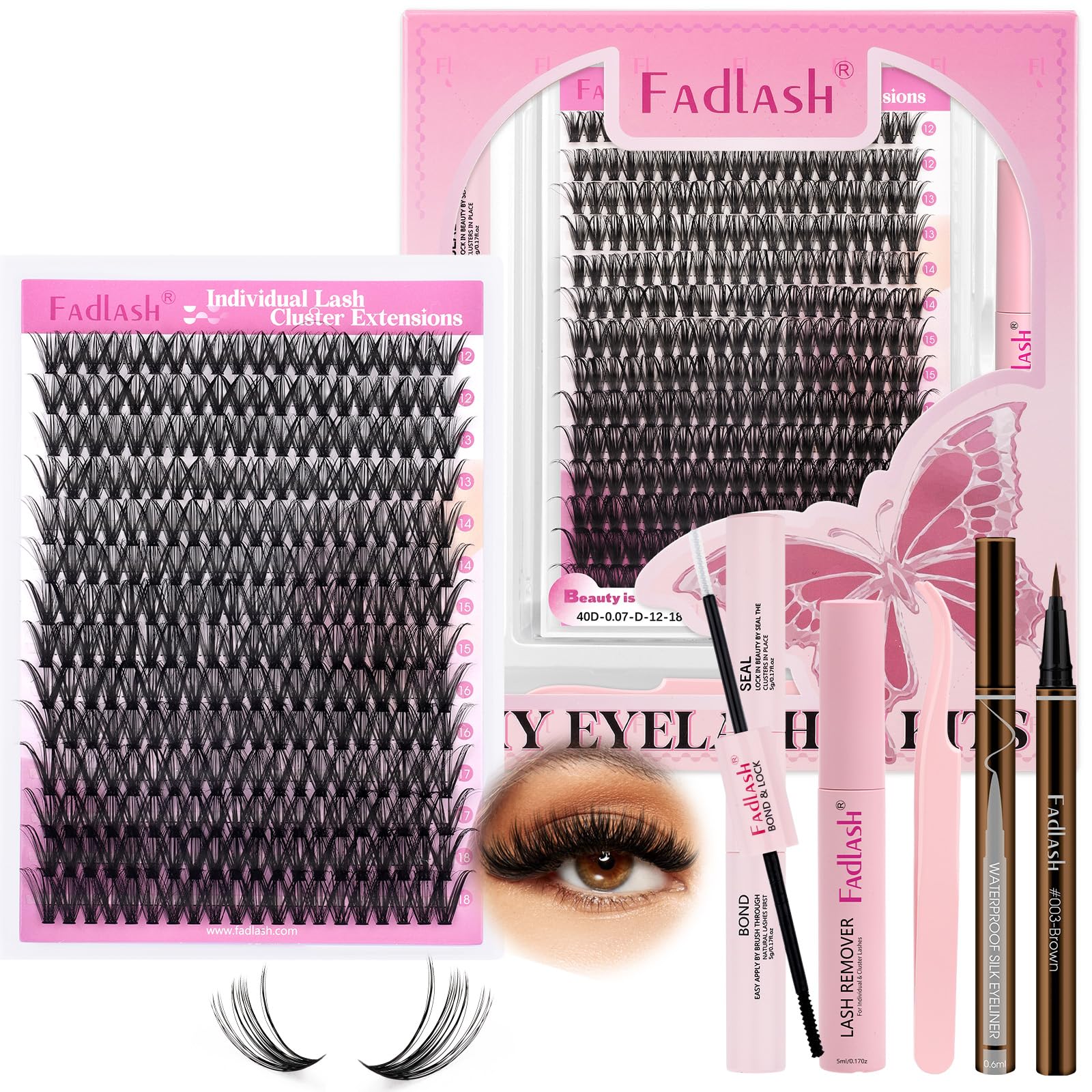 FADLASH Lash 120pcs 0.07mm D Curl 8-16mm 40D Mixed Trays Customizable DIY Eyelash Extensions for Beginners — view 123