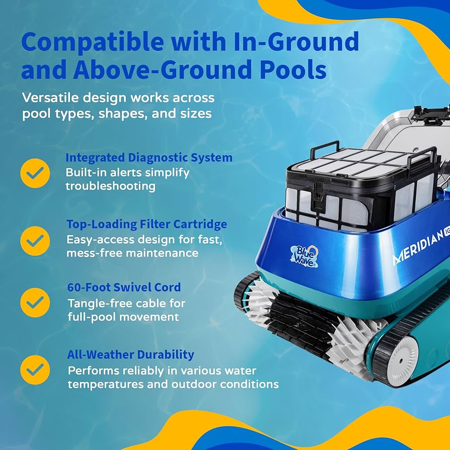 Amazon.com : Blue Wave Meridian IG-5 Robotic Pool Cleaner : Patio