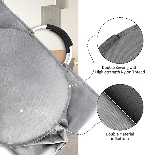 Miniatura 4 de Bolsa de lavandería plegable extragrande, cestas de lavandería plegables duraderas con asas cómodas para dormitorio de niñas, almacenamiento de