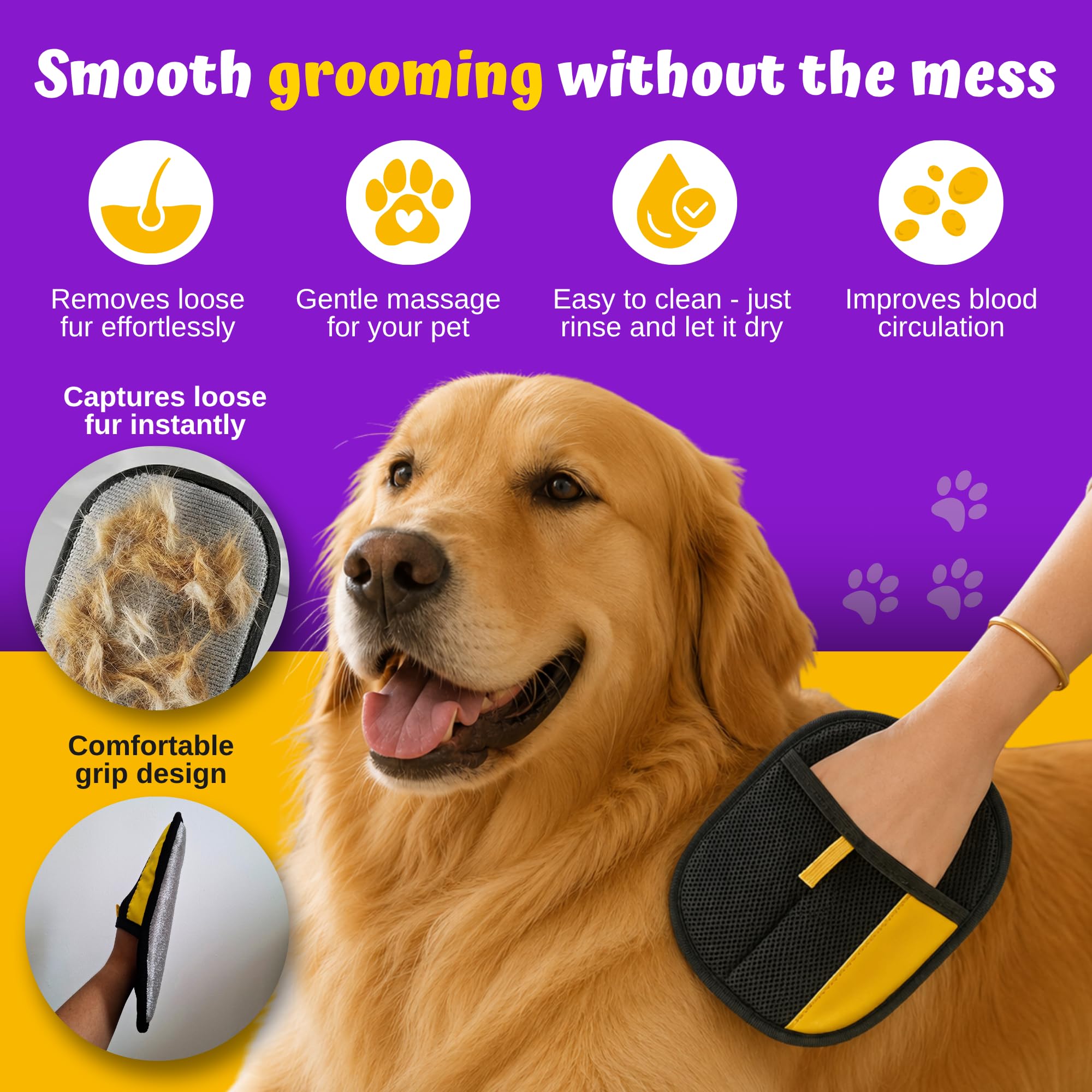 Gamelle lente pour chien et chat avec motif léchage central + gant pour animal de compagnie en bonus