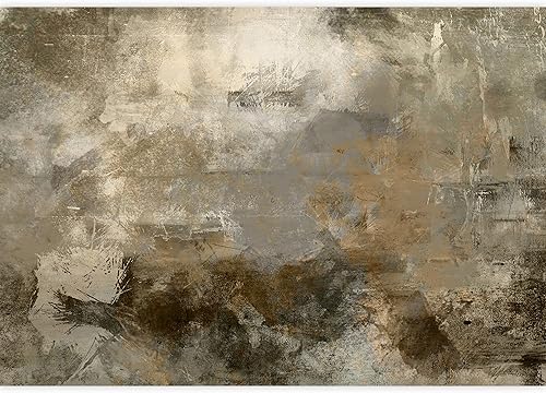 Miniatura 2 de wall26 - Fondo acrílico monocromático abstracto artístico en colores beige, negro, gris y marrón - Mural de pared removible autoadhesivo grande -