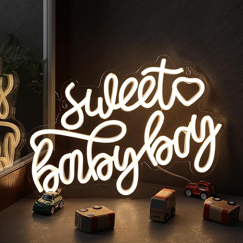 Letrero de neón LED blanco cálido con luz LED para baby shower, revelación de género, decoración de fiesta de primer cumpleaños, accesorios de