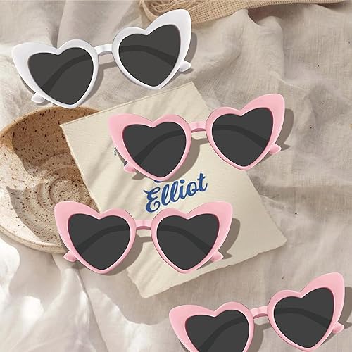 Miniatura 7 de PartyGifts&beyond Gafas de sol de despedida de soltera con forma de corazón, paquete de 10 lentes de sol para despedida de soltera