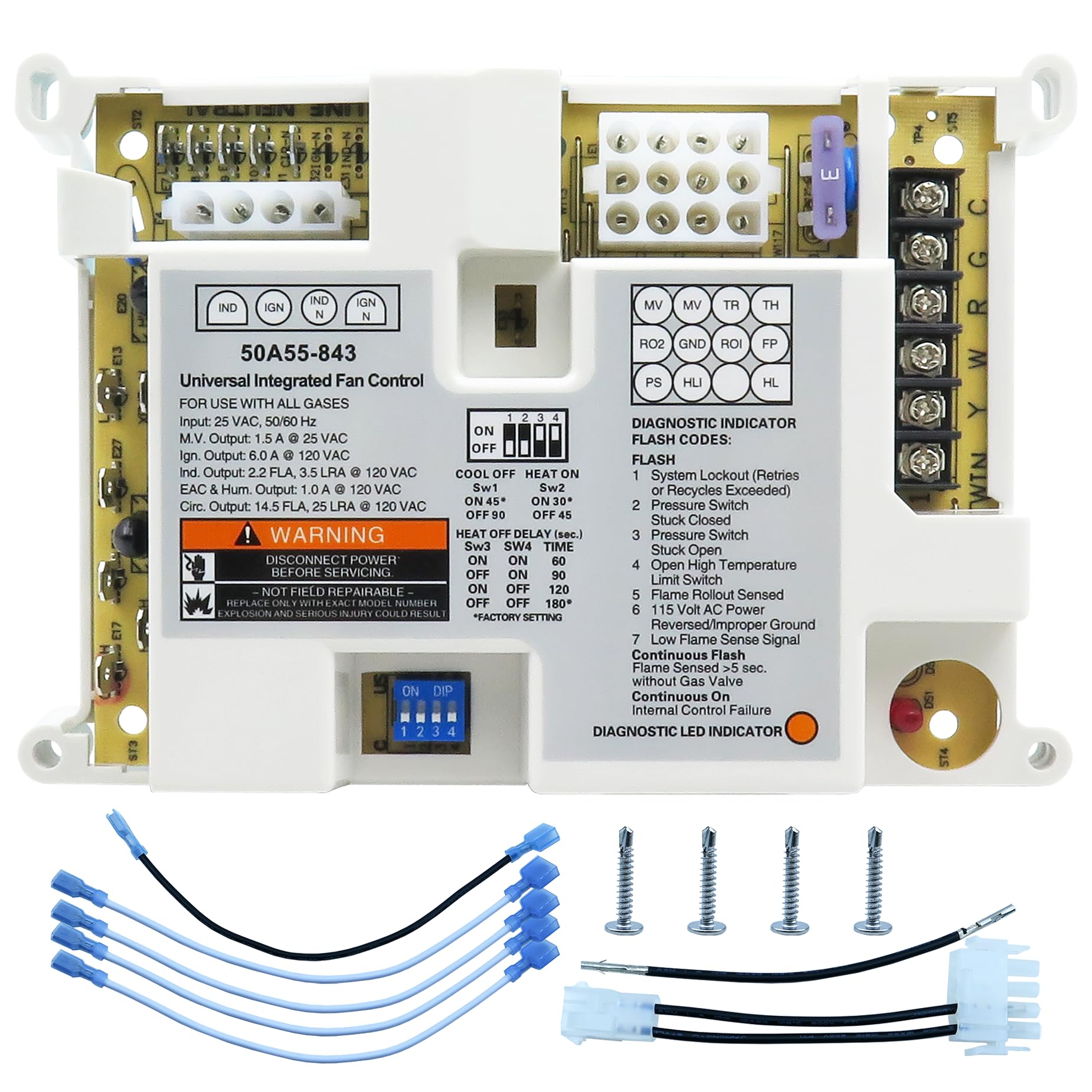 50A55-843 Furnace Control Board Furnace?Suitable for White Rodgers 50A55-843