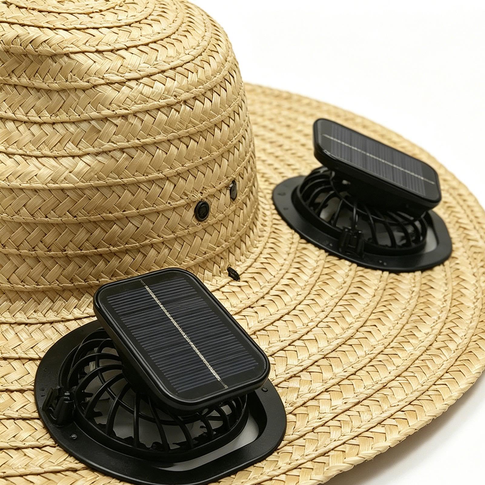 Cappelli di Paglia da Uomo Cappello A Tesa Larga Ricaricabile USB | Cappello da Sole Uomo Per Outdoor Campeggio Giardino Escursioni Lavoro Viaggio Spiaggia Sport
