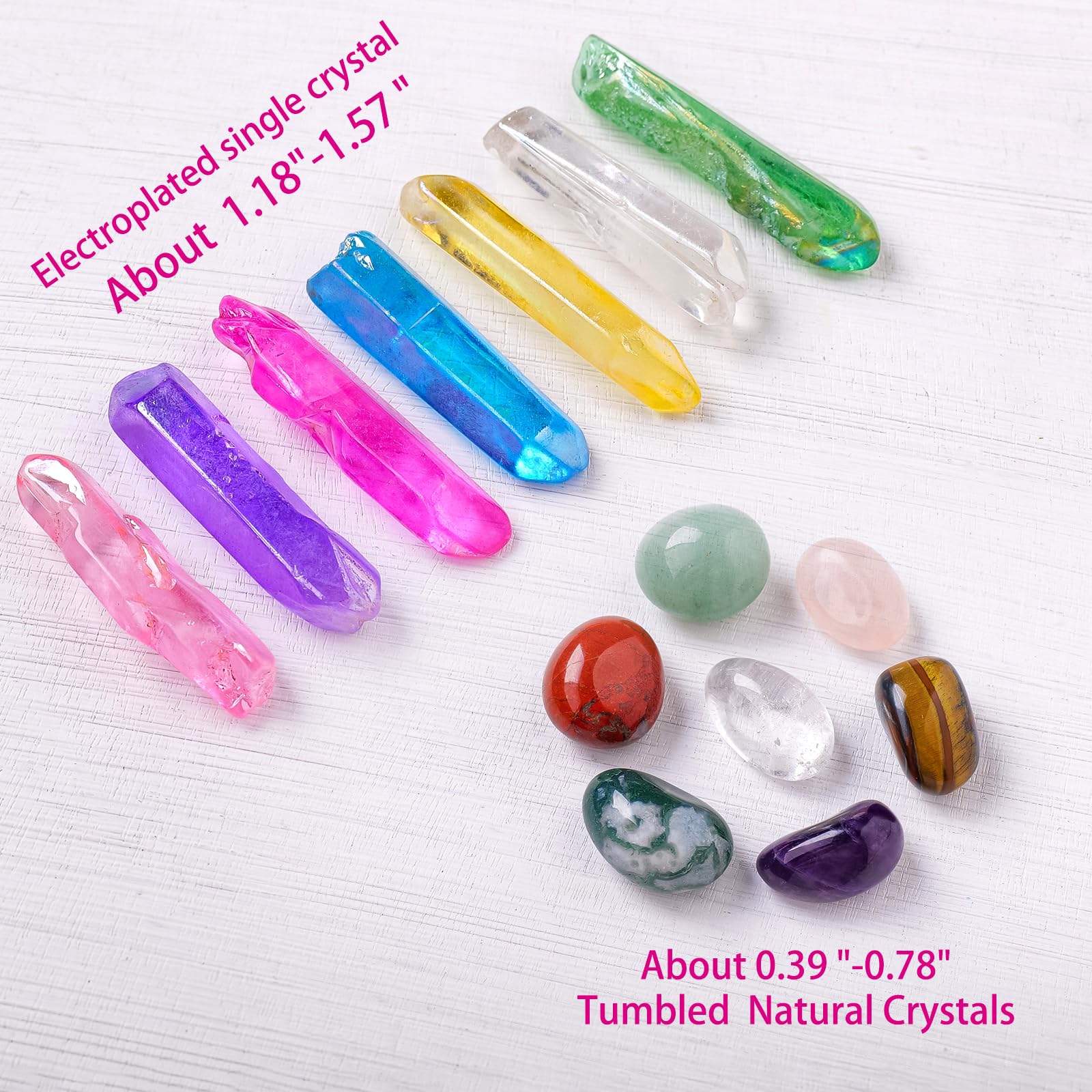 RJINGSHI Natural Crystals Set 14Pcs Decorative Plating Irregular Tumbled Natural Crystals Healing Crystals Crystals Decorative Plating Crystals Energy Crystals Home Decor Gifts - Image 3