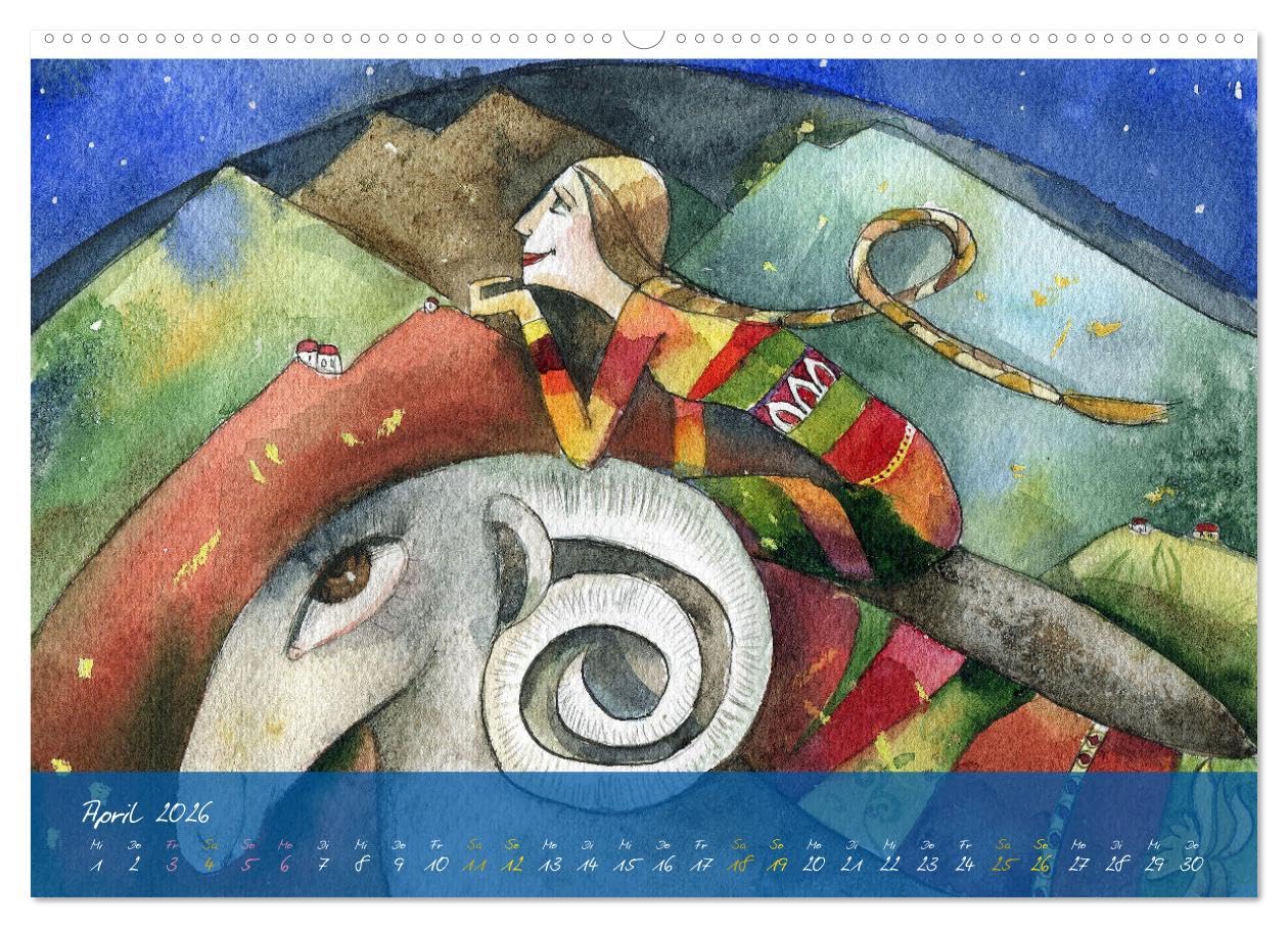 Im Wandel der Sterne (hochwertiger Premium Wandkalender 2026 DIN A2 quer), Kunstdruck in Hochglanz: 12 Sternbilder, meisterhafte Illustrationen (CALVENDO Kunst)