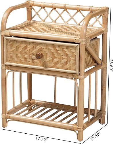 Miniatura 3 de Baxton Studio Kobie Mesita de noche, talla única, marrón natural