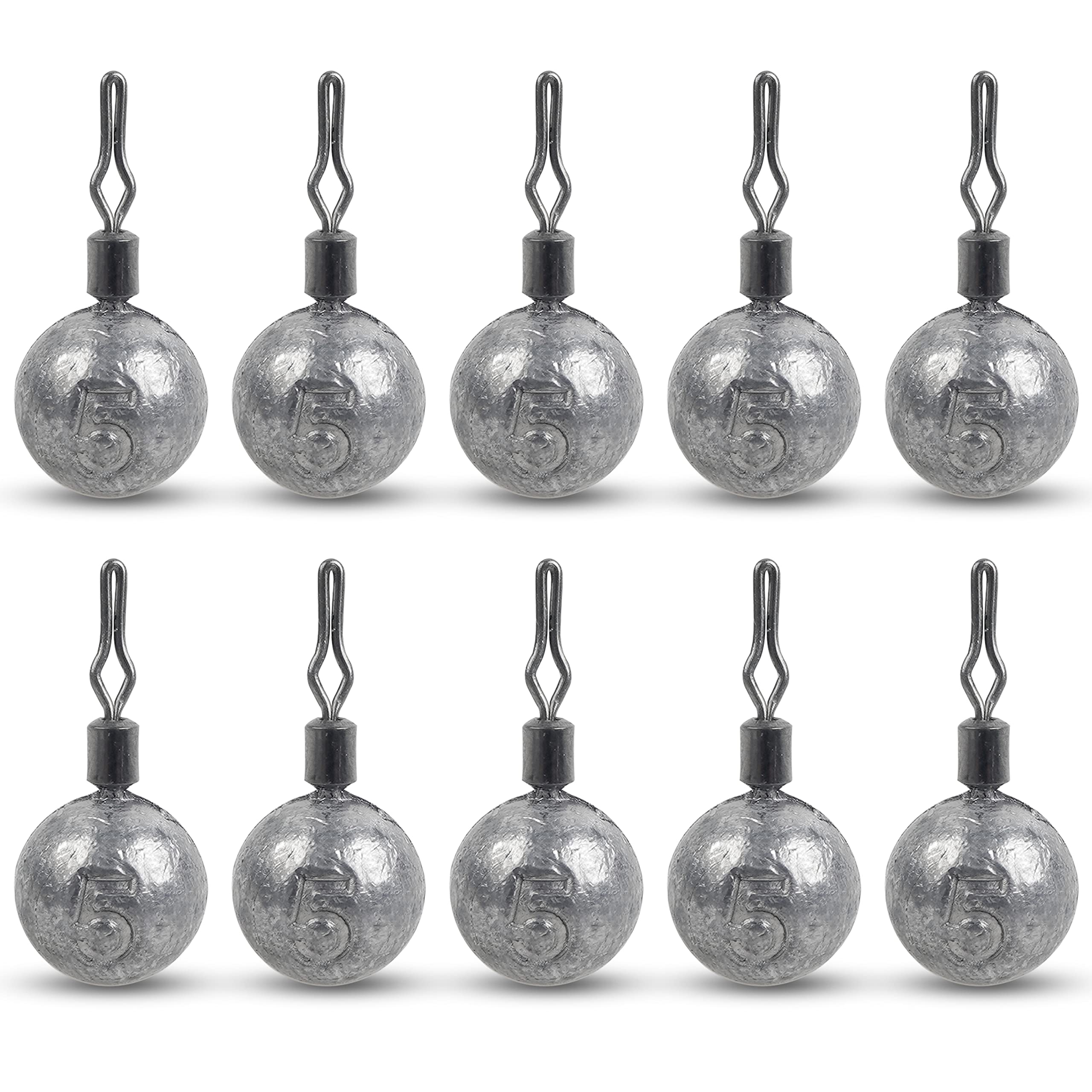 Drop Shot Weights Kit Round Cannonball Fishing Sinkers Weights Bass Casting Fishing Weights Swivel Drop Shot Sinker Rig Tackle for Bass Fishing Freshwater Saltwater