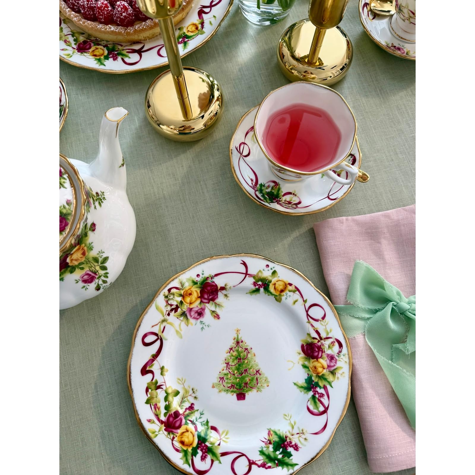Royal Albert Old Country Roses Service de table 5 pièces pour sapin de Noël