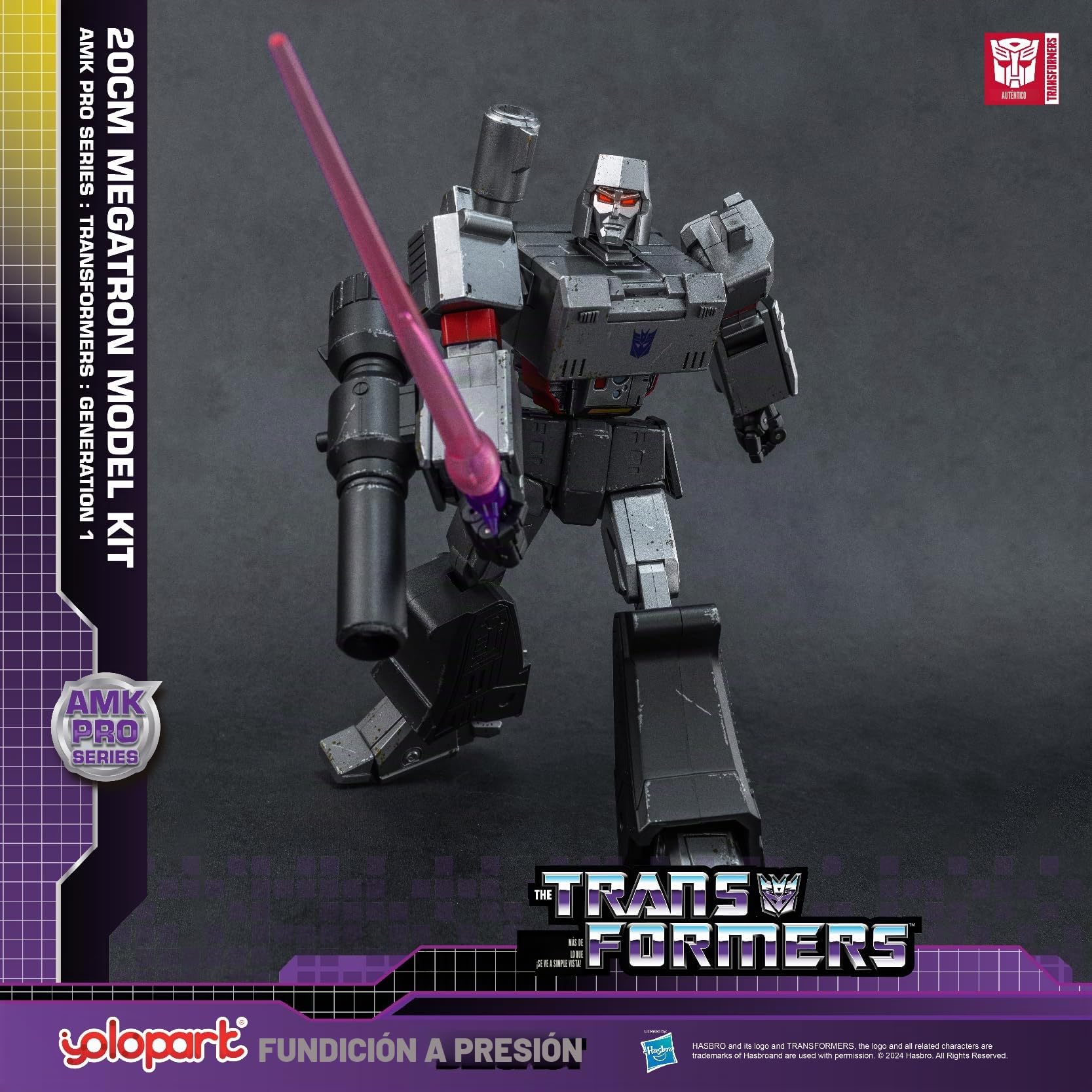 Juguetes Megatron Transformers, Muñecos de Acción G1 de 7,87 Pulgadas, Kits de Modelos Altamente Bisagras Con Armas Mejorada