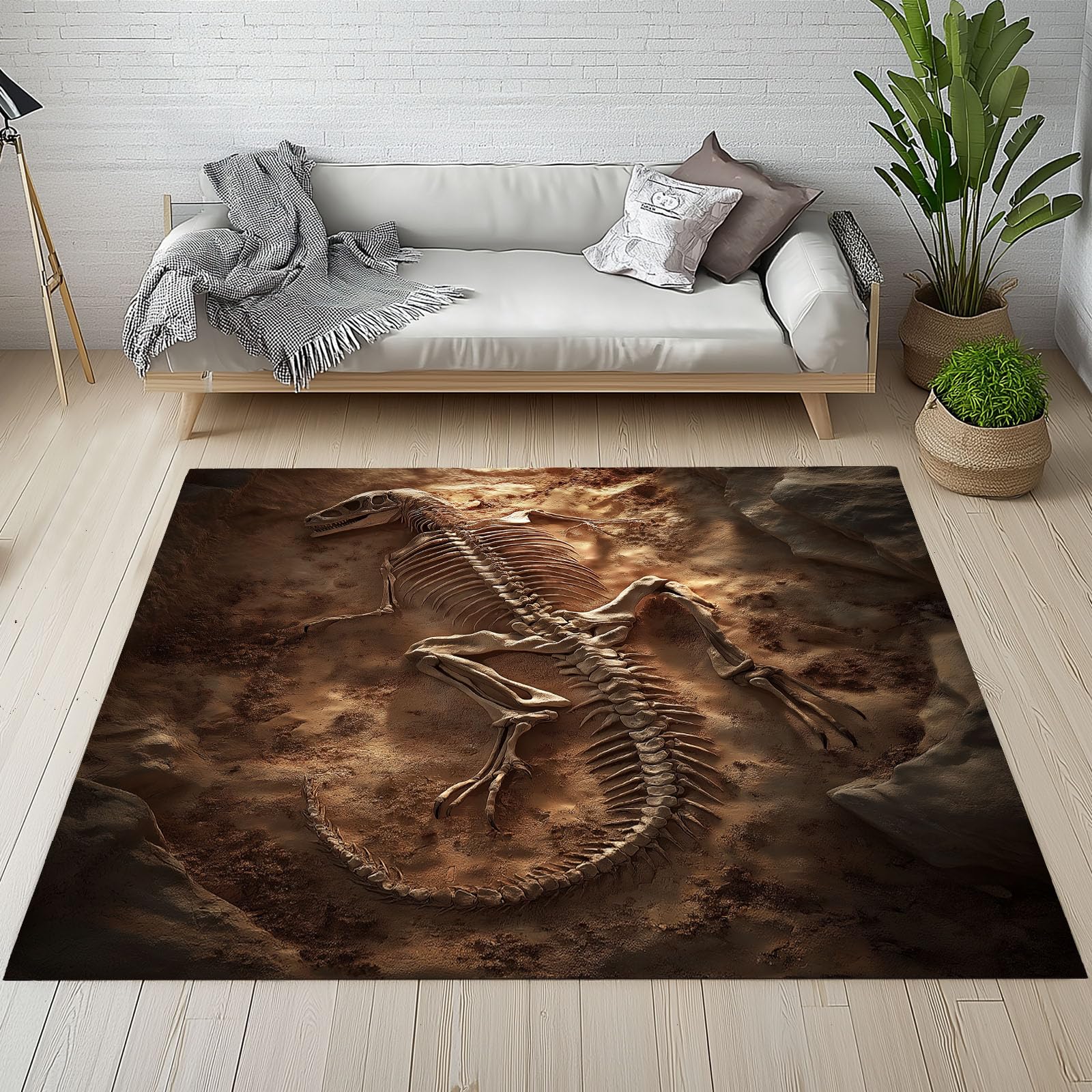 Dinosaurier Skelett Teppich Wohnzimmer Schlafzimmer