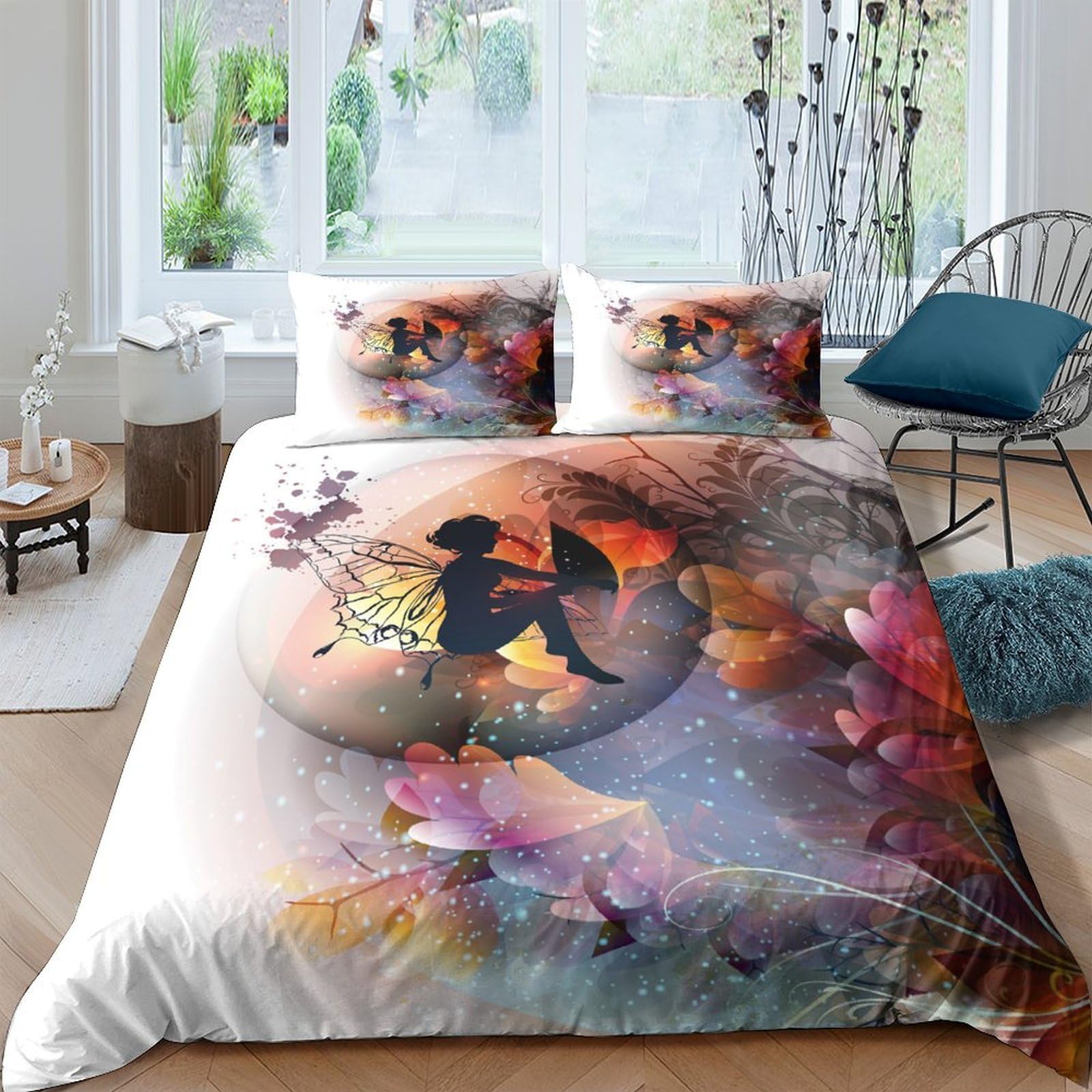 Ctjqhvkz Style-1 3D Printed Dragon Fantasy Fitted Sheet Microfiber Soft Autumn Leaves Mattress Cover For Bedroom Dorm Decor Single（135X200cm）