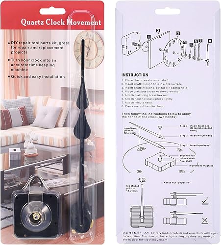 Miniatura 7 de Hicarer Mecanismo de movimiento de reloj de alto par con mano de 9.1 pulgadas de largo