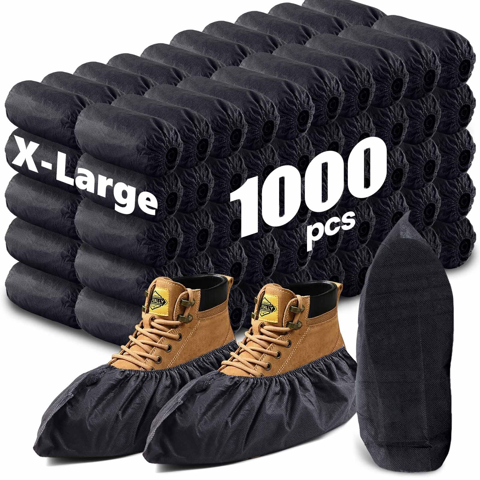 Paquete de 1000 fundas desechables antideslizantes para zapatos, fundas extragrandes duraderas para zapatos y botas, fundas de tela no tejida de primera calidad para botas de interior (500 pares)