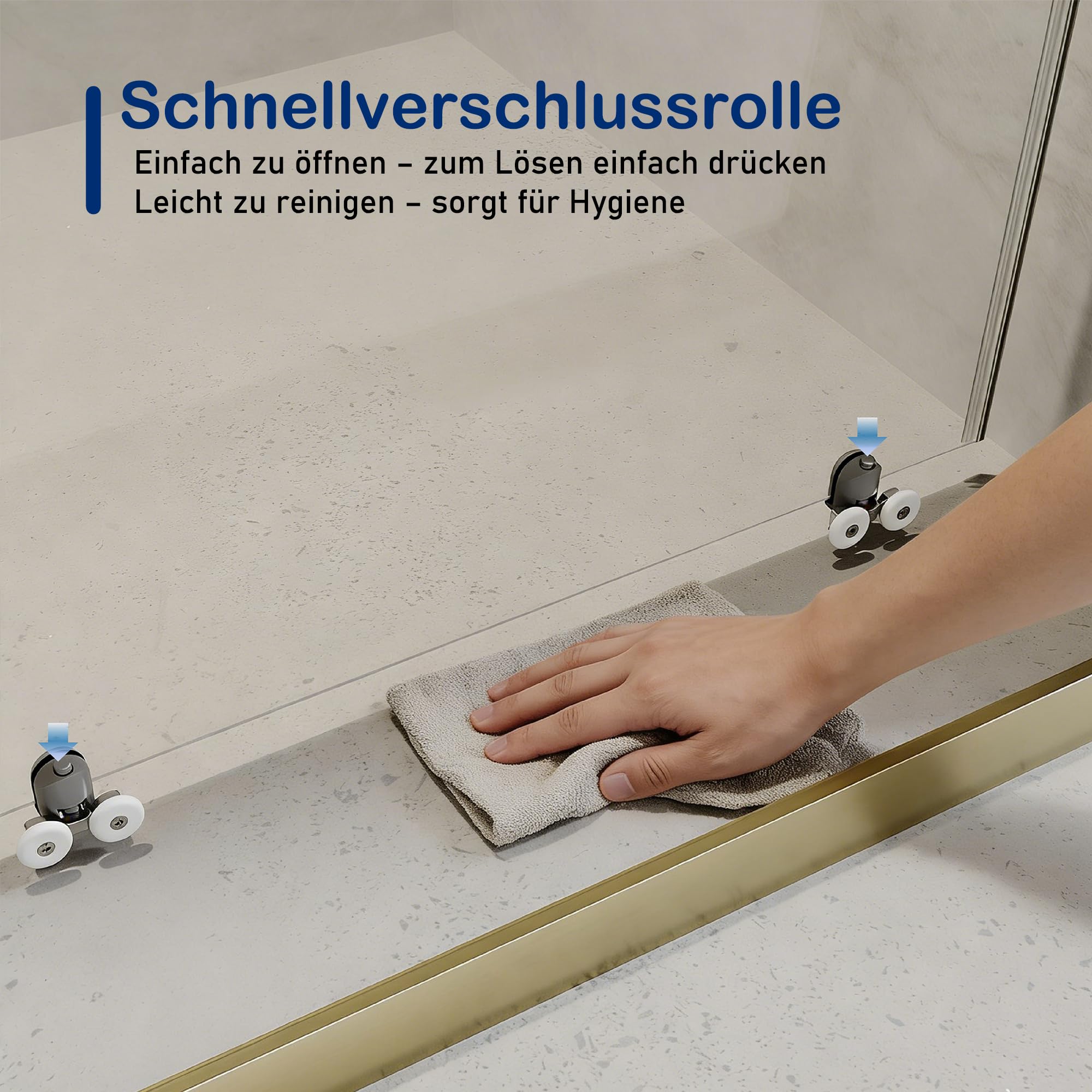 Porta scorrevole 110 x 185 cm, porta doccia in vetro di sicurezza da 5 mm, vetro trasparente (ESG) doccia con manico a forma di H, porta doccia per piccoli bagni