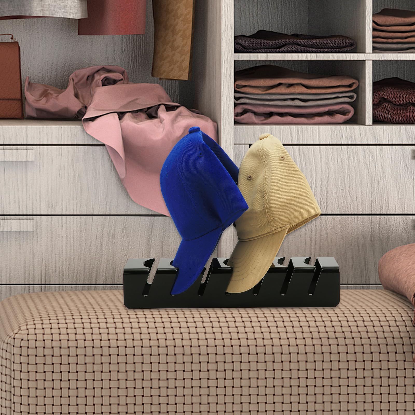 Portacappelli Acrilico Kasanni 2 Pezzi - Organizzatore Per 14 Cappelli Da Baseball Senza Installazione - Foto 11