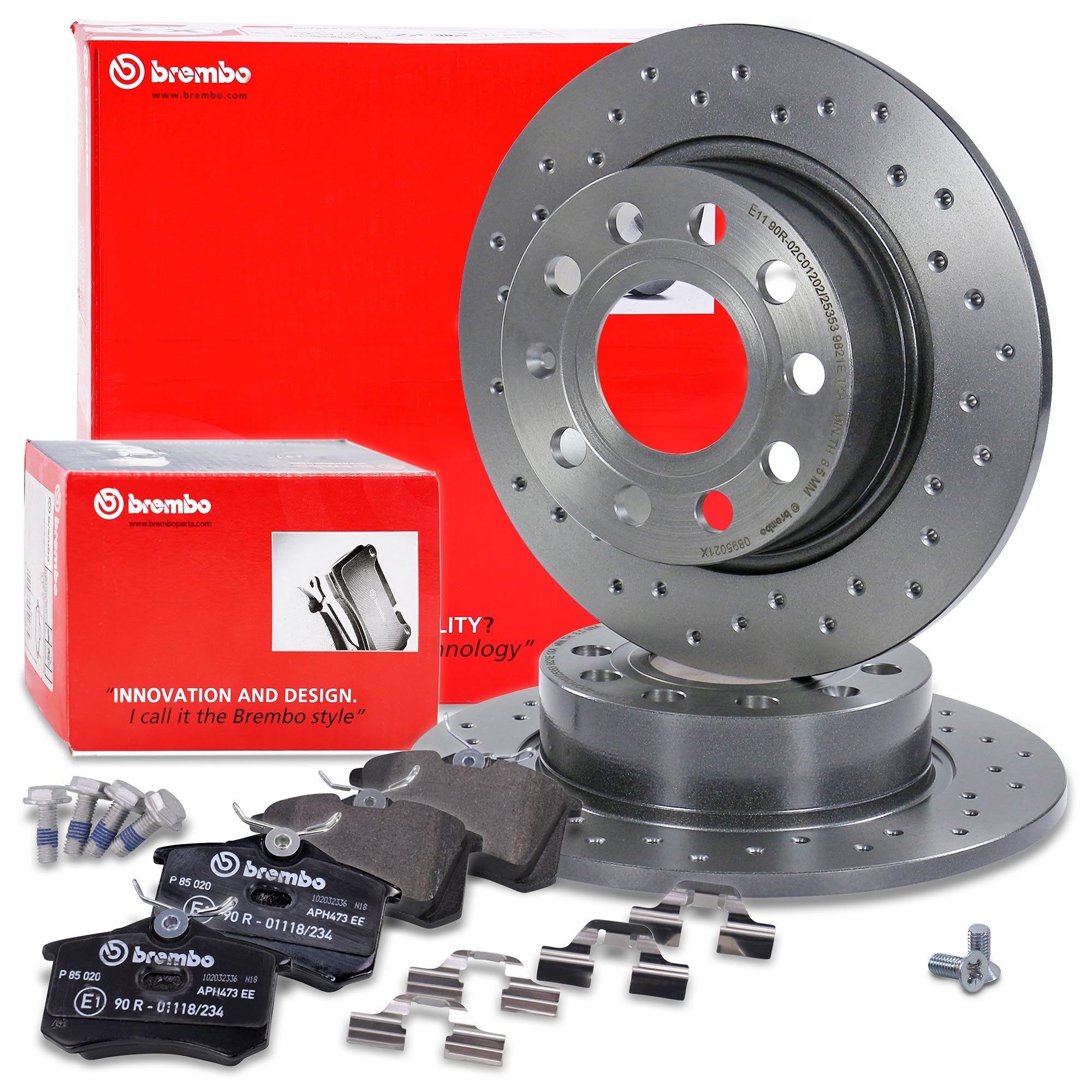 Ensemble composé de Disques de frein + plaquettes de frein essieu arrière 40436776 Compatible avec: AUDI A3, A3 Cabriolet, A3 Sportback, SEAT ALTEA, ALTEA XL, LEON, LEON, LEON SC, LEON ST