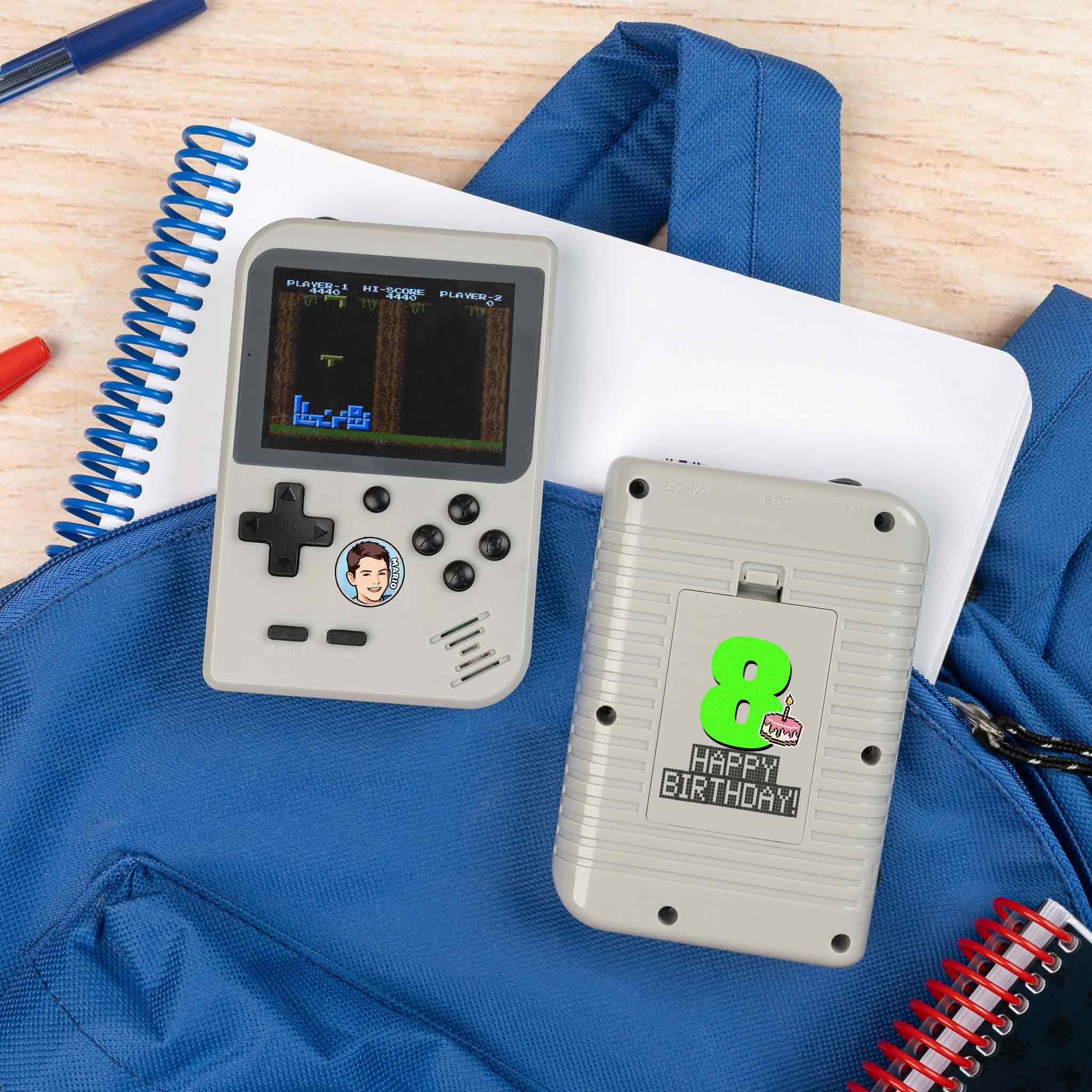 Wanapix | Console Rétro Portable Personnalisée | 256 Jeux Vidéo Classiques | Graphismes 8 Bits en Couleur | Fonctionne sur Batterie et se Recharge Via Câble USB-C