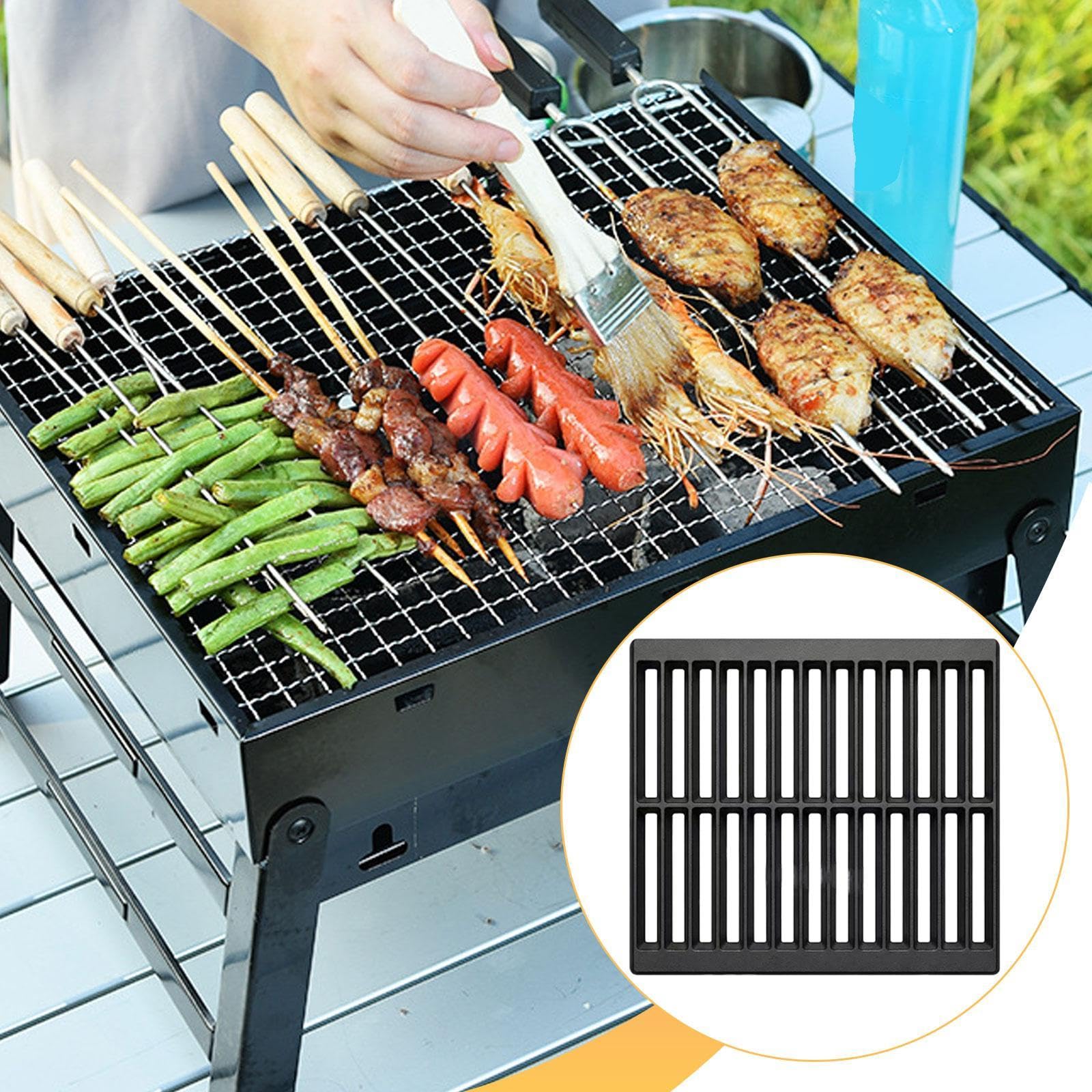 kowaku Rejilla de Hierro Fundido para Horno Parrilla de Cenizas Repuesto Resistente para Barbacoa con Superficie Antiadherente Adecuada para Camping Reunione, XL