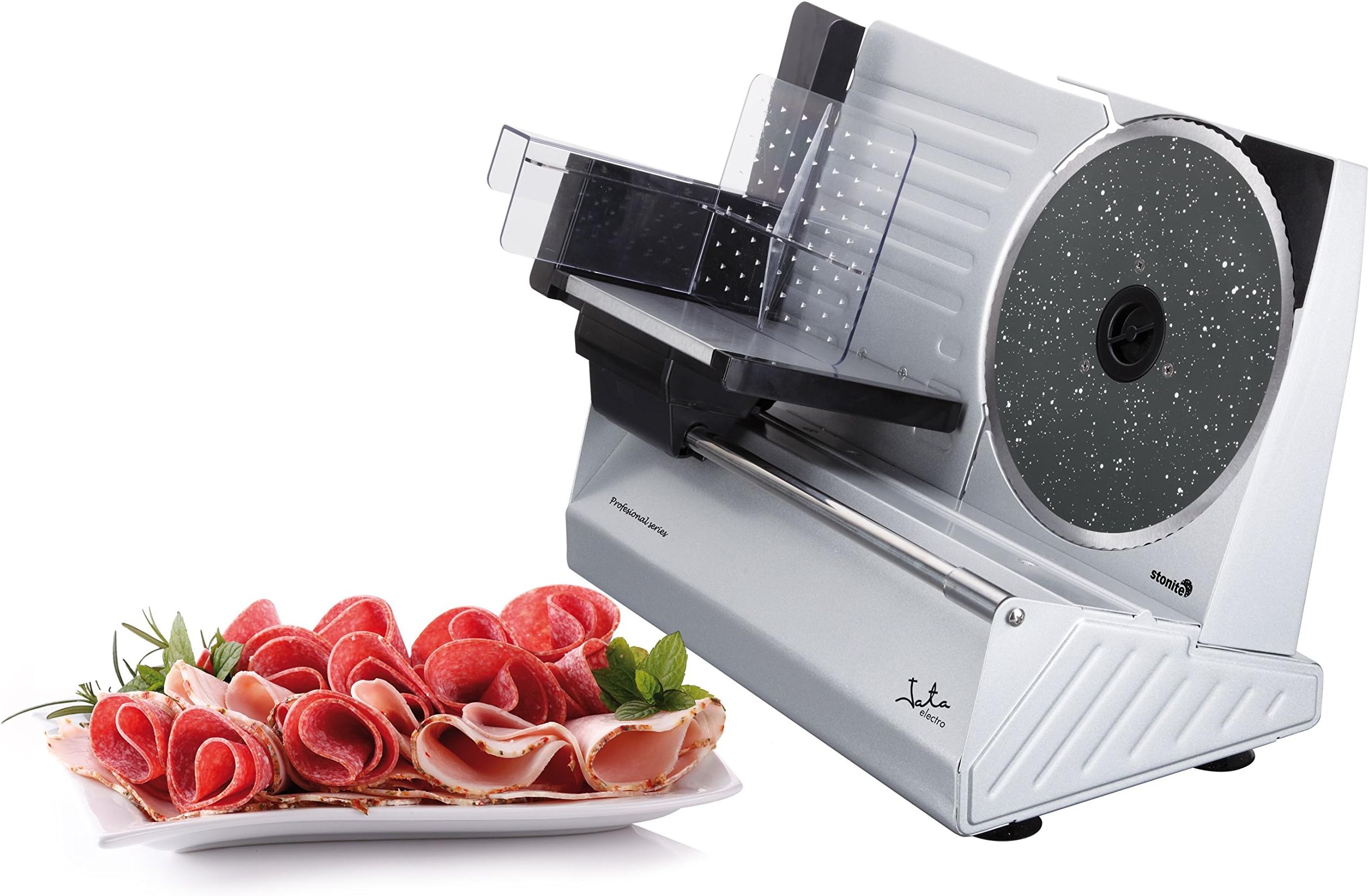 Jata CF1033 Stonite Non-Stick Blade Food Meat Slicer, 200 W, Silver