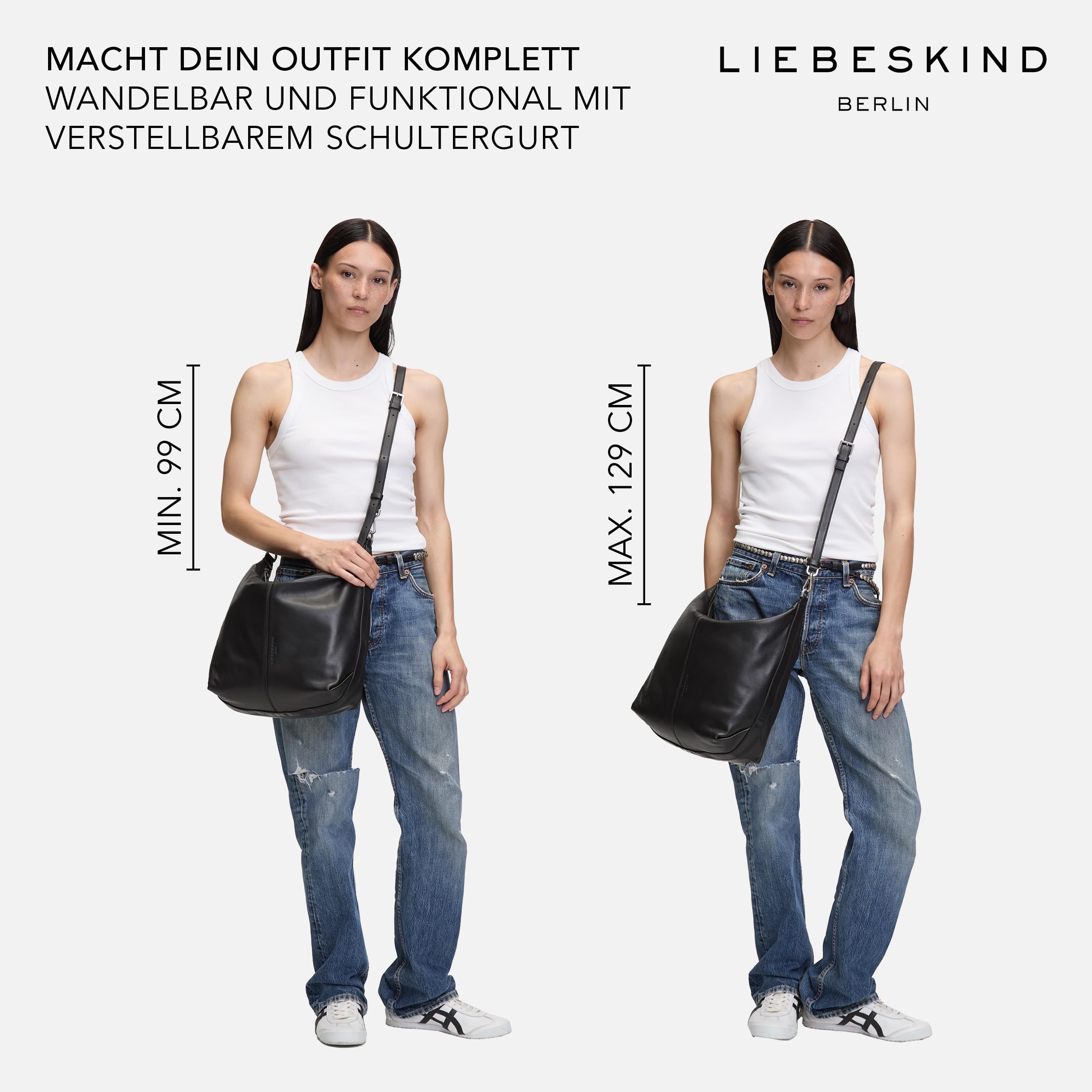 Liebeskind Berlin Hobo M PARIS SMALL PEBBLE black, czarny