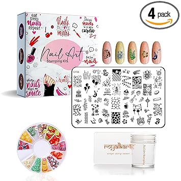 Royalkart Nail Stamping Plate With Nail Silicone Stamper Nail Accessories For Nail art (CF05)