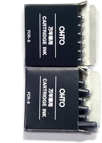 Miniatura 2 de Ohto Cartucho de recarga de pluma estilográfica FCR-6 (negro) 6 cartuchos × 2 paquetes, total 12 cartuchos (importación de Japón) [Paquete original