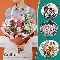 Vista 4 de ARIFLOR 20 hojas de papel básico impermeable para ramo de flores, papel de regalo de Navidad 30185, embalaje de regalo de Navidad, embalaje