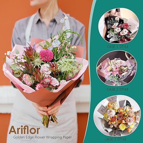 Miniatura 4 de ARIFLOR 20 hojas de papel básico impermeable para ramo de flores, papel de regalo de Navidad 30185, embalaje de regalo de Navidad, embalaje de