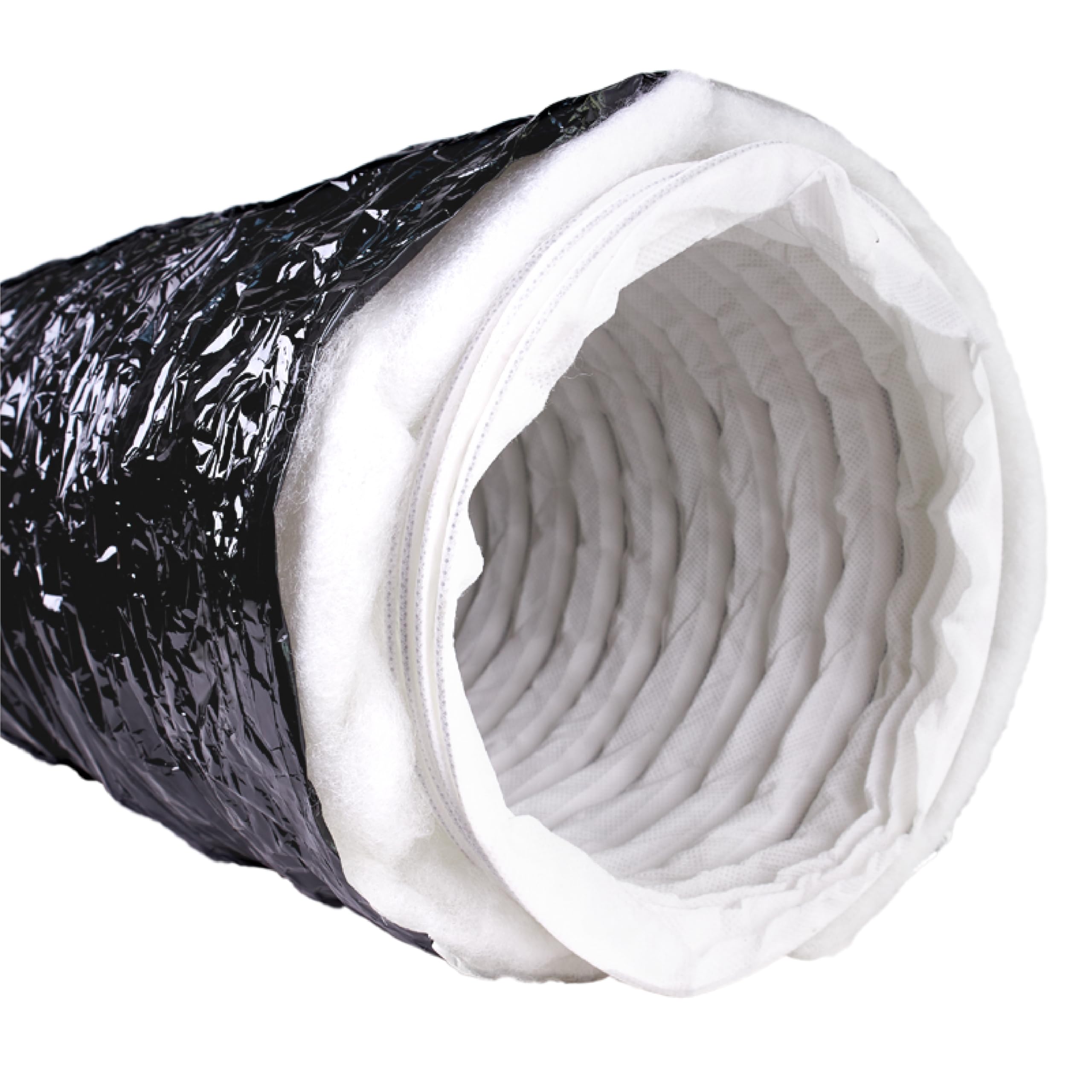 Ultra Silent Ducting 10m – Soundproof Ventilation Hose 4" 5" 6" 8" 10" 12" Flexible Acoustic Insulated Air Ducting for Grow Rooms & HVAC (8" - 10 meters)