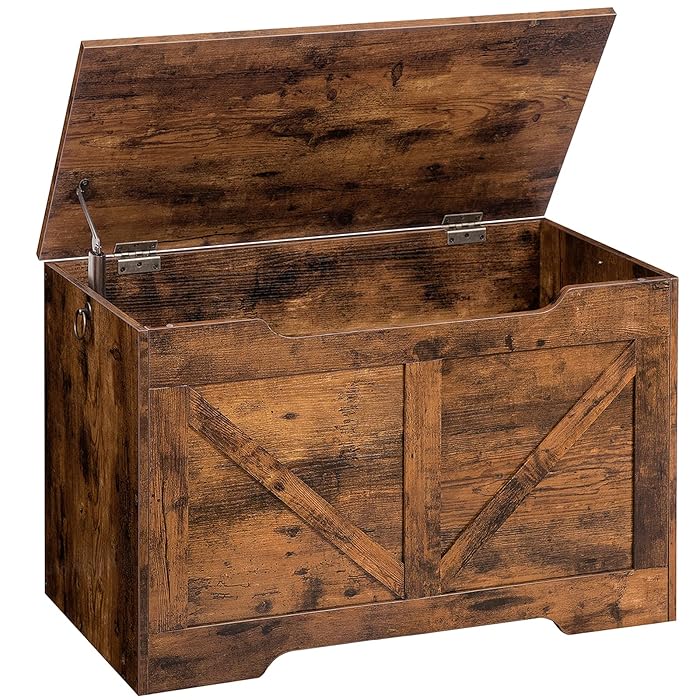 Buy HOOBRO Wooden Storage Chest Trunk, Storage Bench with Locking