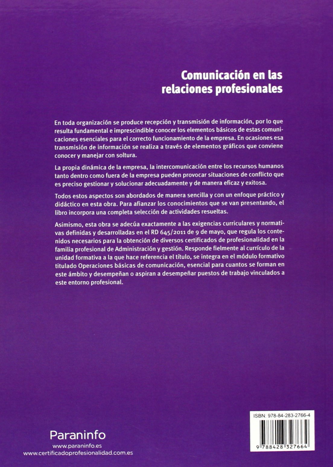 Comunicación en las relaciones profesionales (Administración y Gestión)