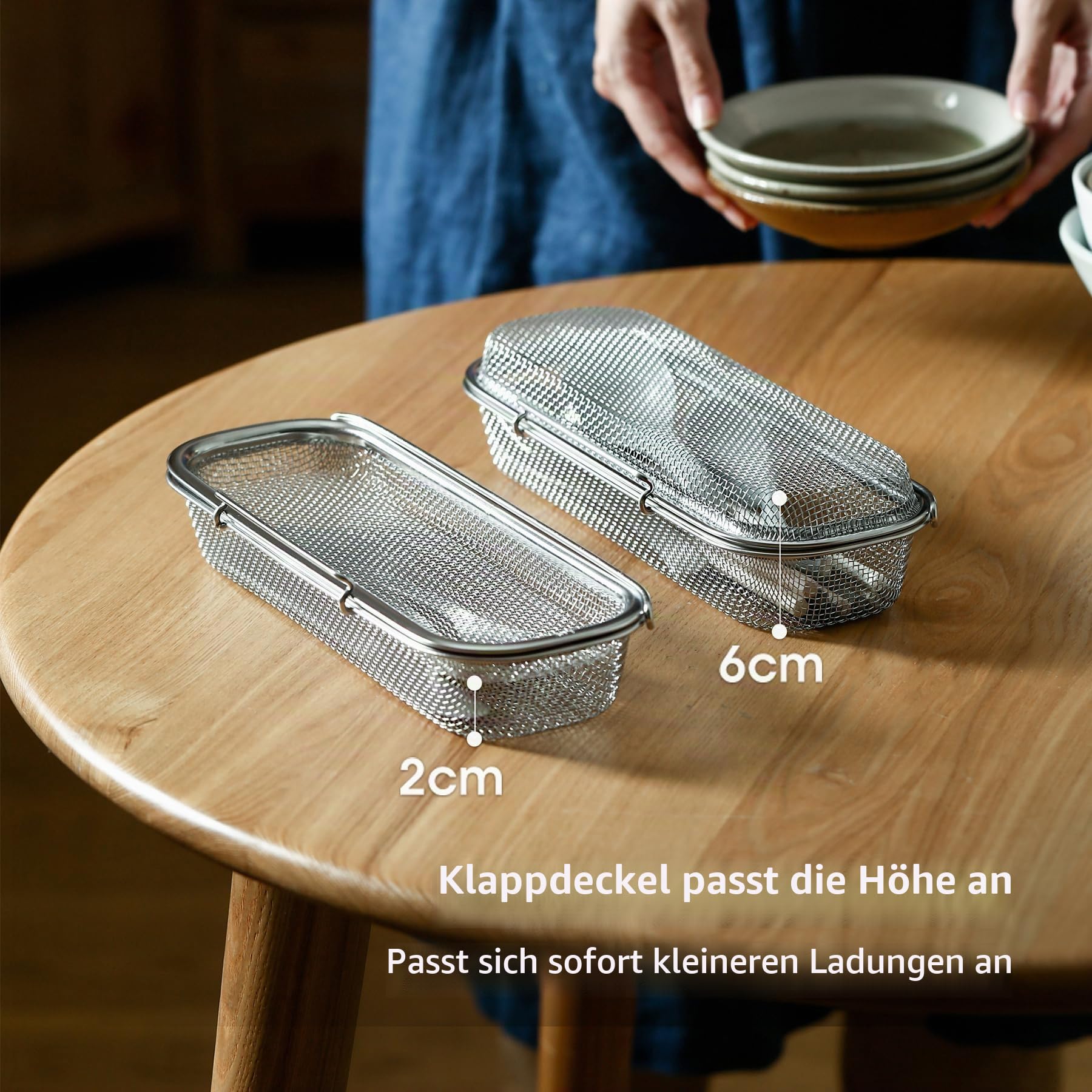 SHIMOYAMA Spülmaschinenkorb, 304 Edelstahl Besteckkorb für Geschirr, Löffel, Gabeln, Essstäbchen