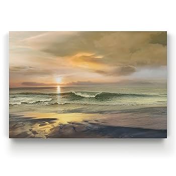 Amazon.co.jp: Renditions Gallery 風景 ブルー 海 ビーチ キャンバス