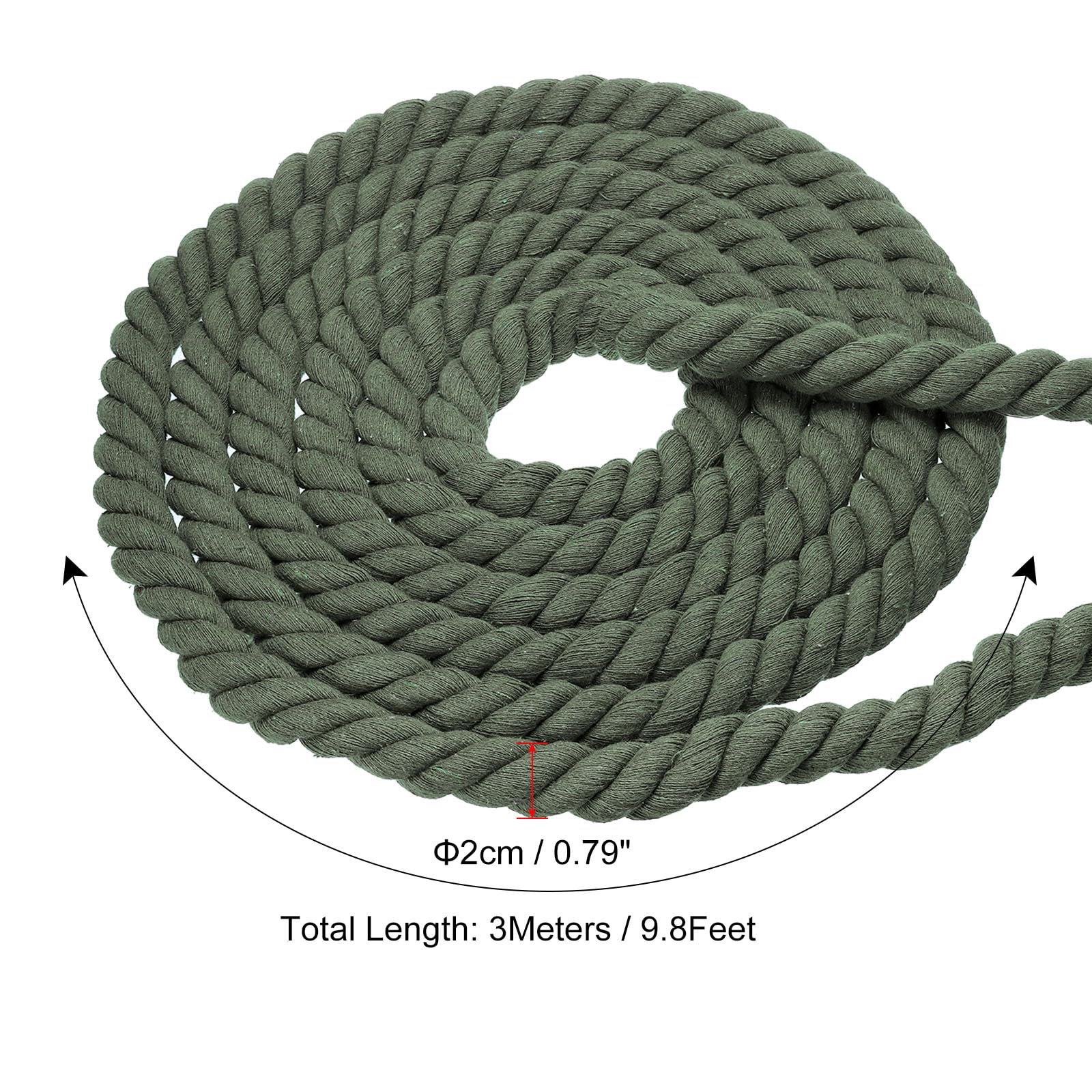Yards Rope PATIKIL 10 Feet Tug of War Rope for Adults Teen, 3-Strand Natural ...