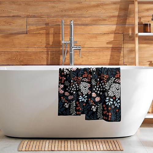 Vista 251 de Toallas de mano en blanco y negro – Toallas clásicas a rayas blancas y negras, toallas de baño modernas y sencillas, toallas de baño absorbentes