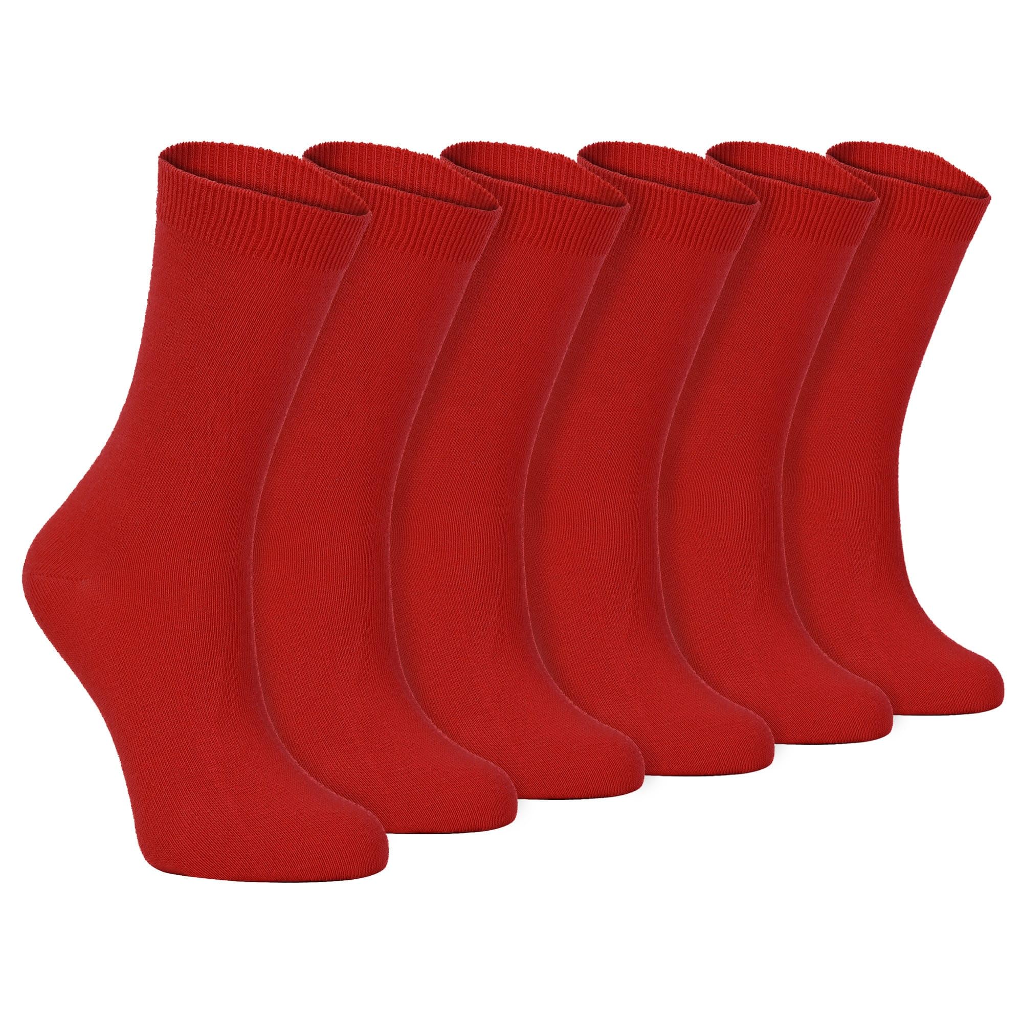 Sock Snob - 6 Pairs of Ladies Thin Plain Coloured Cotton Rich Ankle Socks