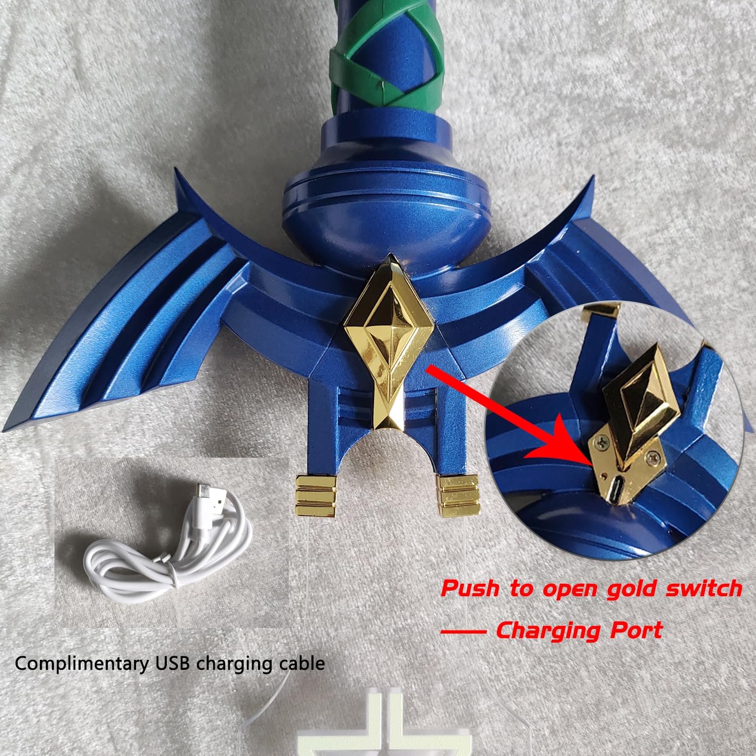 Decayed Master Sword Samurai Sword Skyward Sword Japanese Anime Swords Game Cosplay Broken Sword Acrylic Clear Color with Luminescence and Music