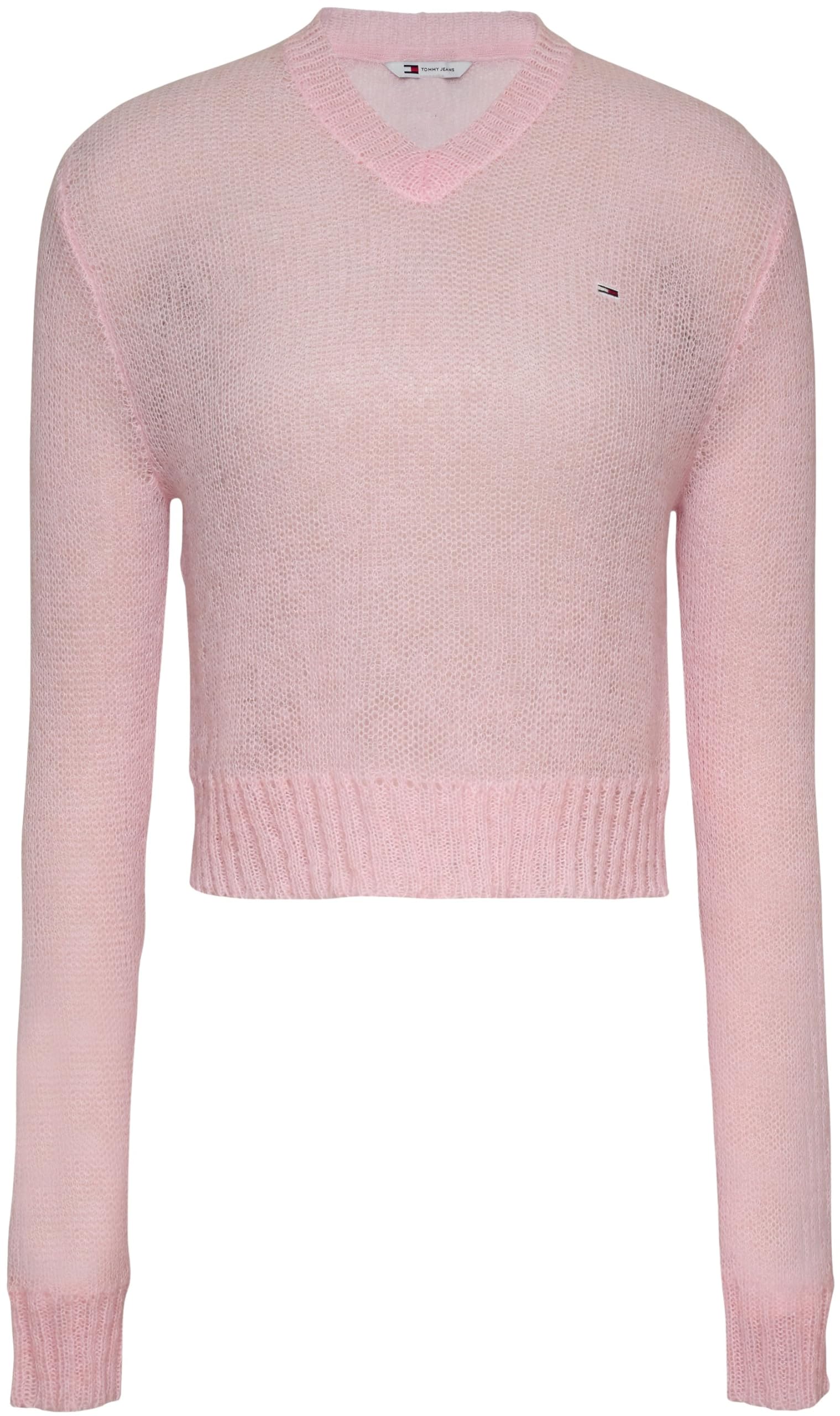 Tommy Jeans Damen Pullover Open Knit mit V-Ausschnitt