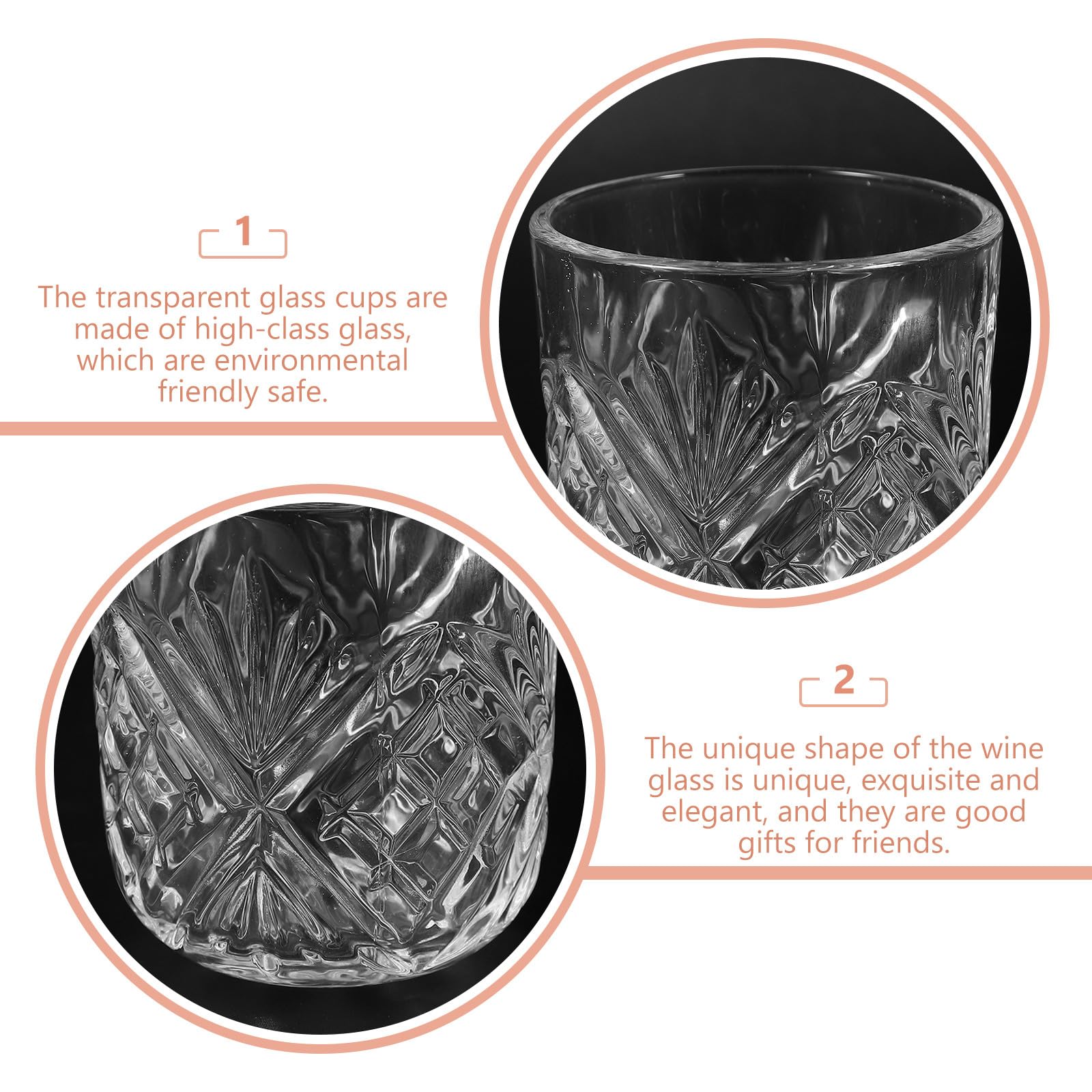 SOIMISS Juego de Vasos para Cócteles Creativos de Plástico Transparente, Taza de Bar Multifuncional para Té y Leche, Diseño Moderno para Uso en Hogar y Restaurante, Set Individual de Bebida Decorativa