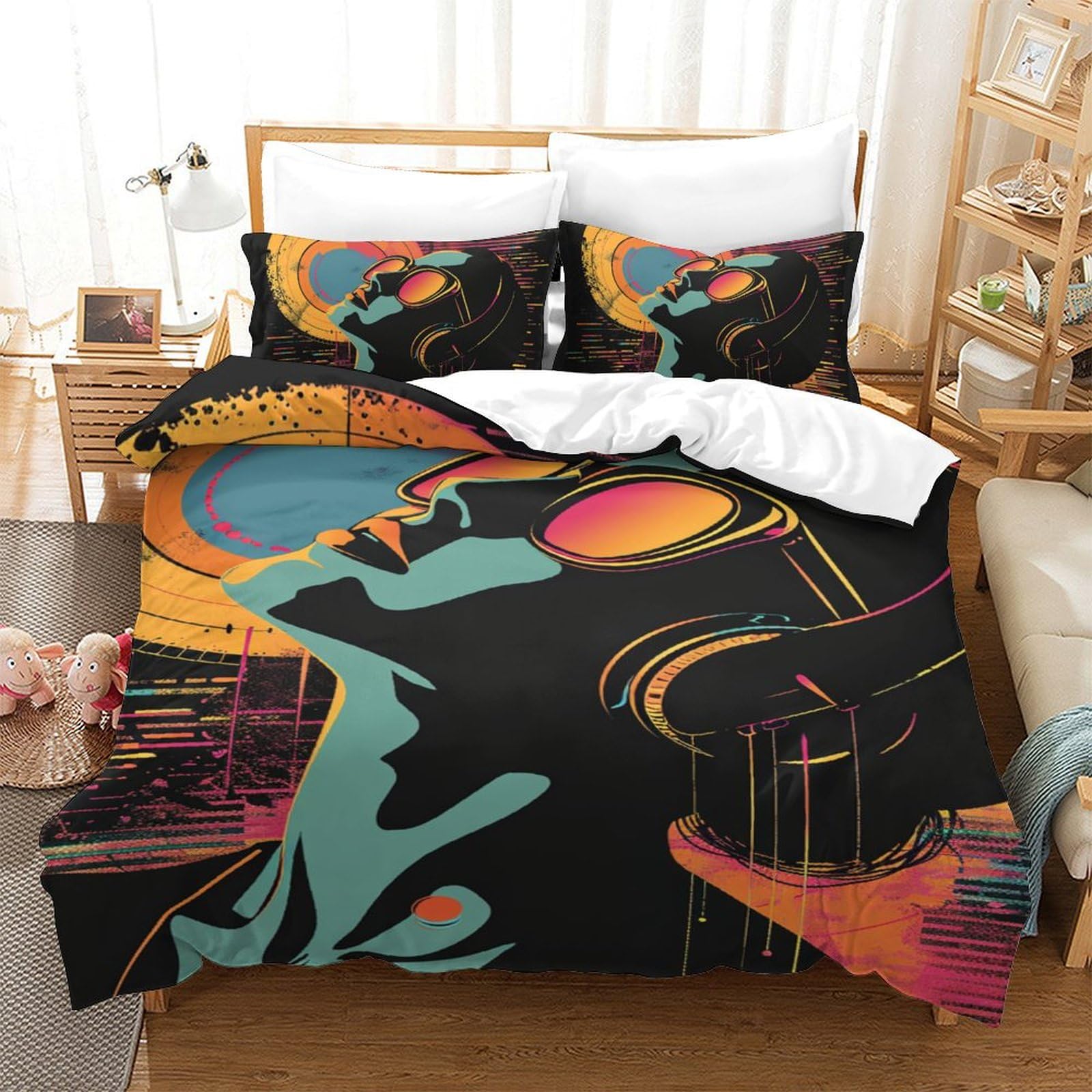 Housse de couette respirante 3D pour lit simple enfant et ado fille