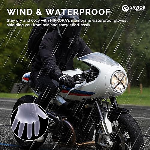 Miniatura 5 de SAVIOR HEAT Heated Motorcycle Gloves for Men & Women, Waterproof Windproof, Touchscreen Compatible, 7.4V Rechargeable Battery Gloves Winter Outdoor