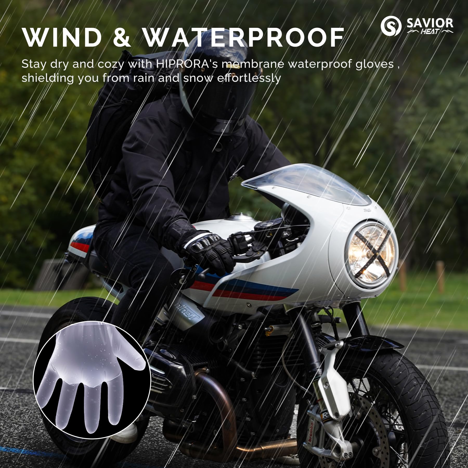 SAVIOR HEAT Heated Motorcycle Gloves for Men & Women Waterproof Windproof Touchscreen Compatible 7.4V Rechargeable Battery Gloves Winter Outdoor Riding Cycling Snowmobile product thumbnail 6