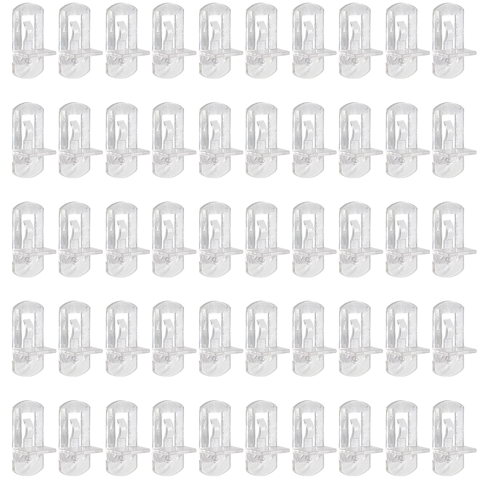 Clear Plastic Locking Shelf Pegs 8mm 50 Pack Self-Lock Pins