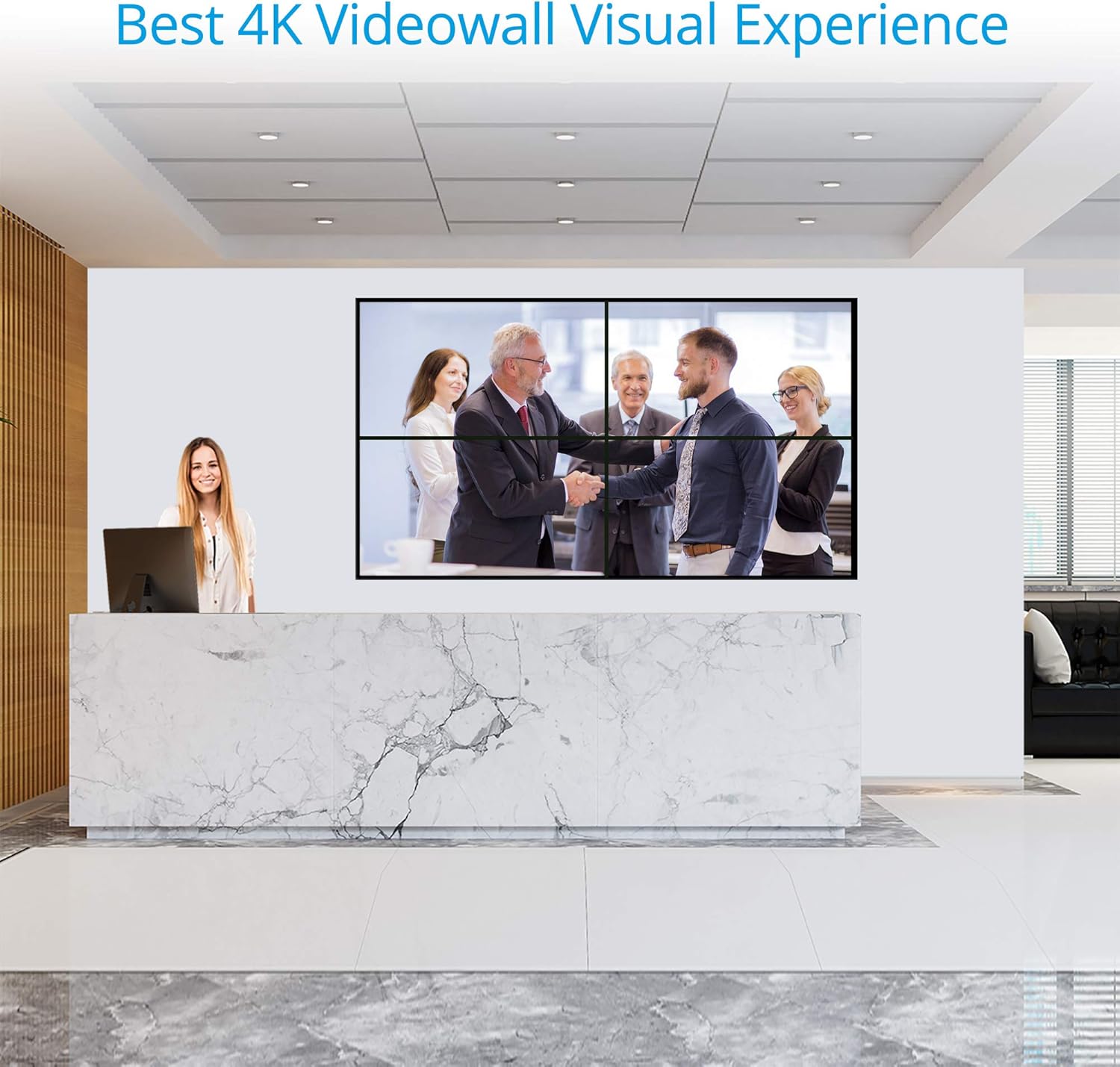 gofanco 2x2 Video Wall Processor– Up to 4K 30Hz, Four Switchable Inputs, 9 Modes, Cascade-able, Loopout, 180º Rotation, Edge Correction, 1U, Web GUI, S/PDIF Coax & Stereo Audio Extract (Videowall22)