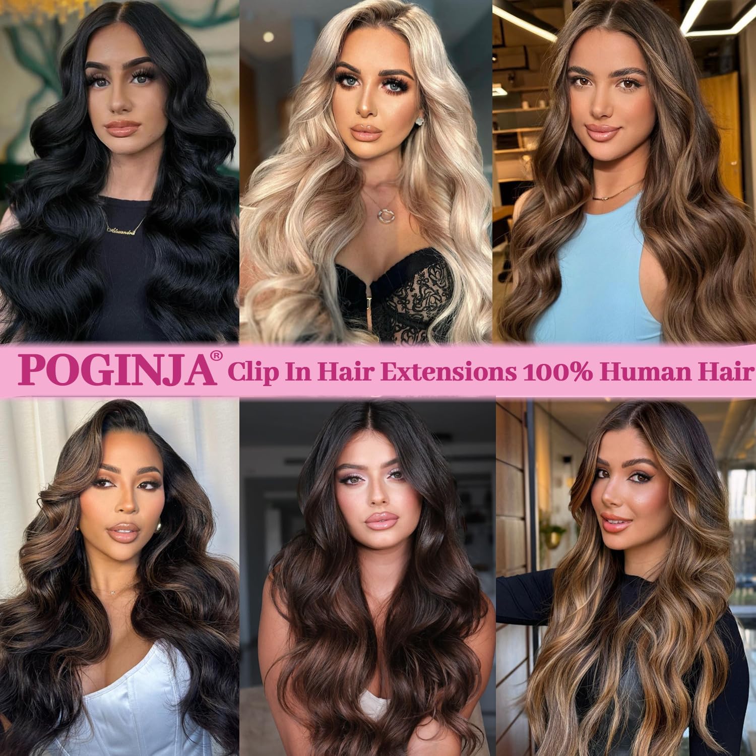 100% Remy Human Hair Clip-In Extensions, Straight Double-Weft