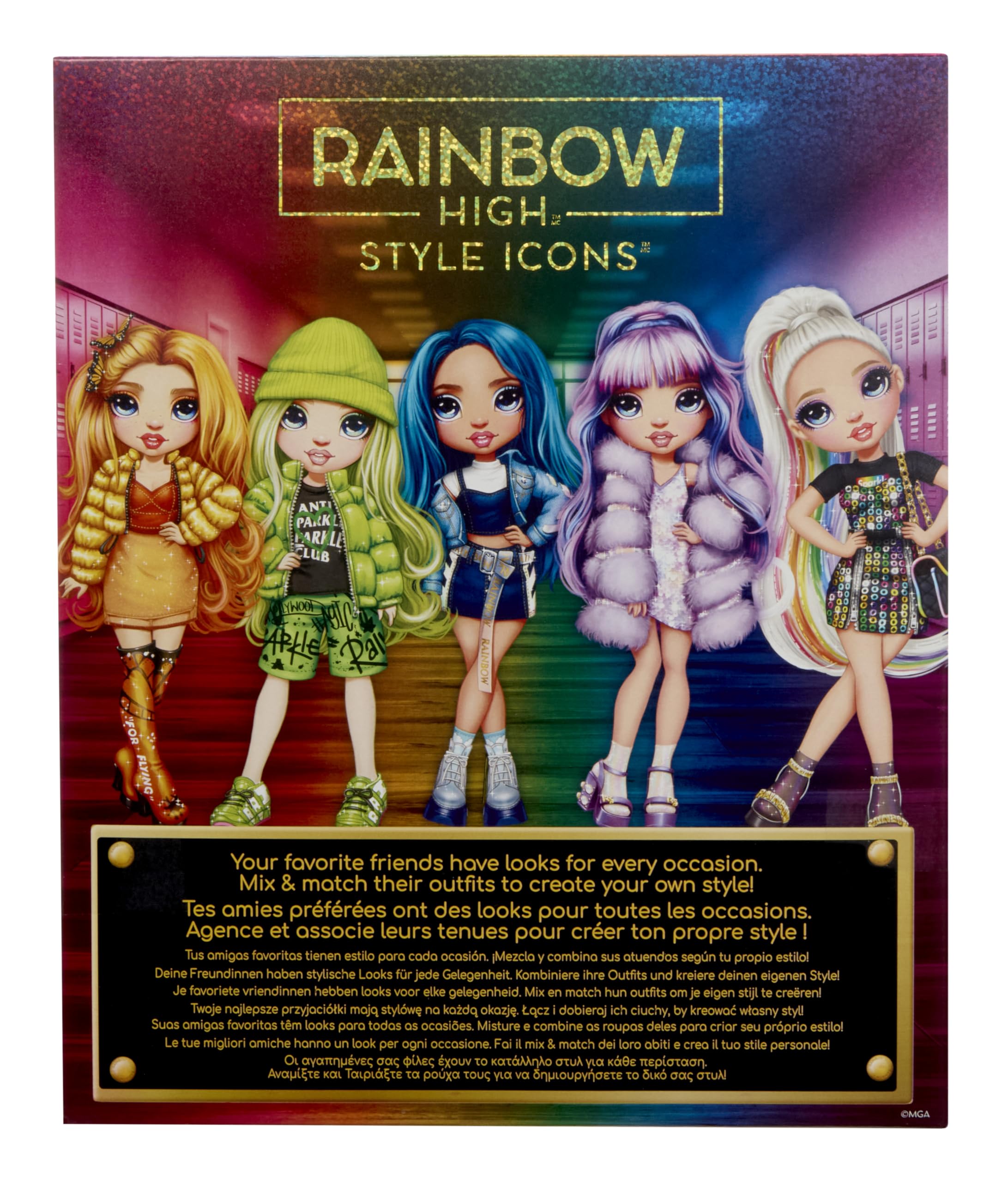 RAINBOW HIGH Style Icons Poppy - Poupée de 28 cm avec de Longs Cheveux Brossables, Dotée d’Une Deuxième Tenue Assortie et d’Une Deuxième Paire de Chaussures, Articulée, avec 13 Points d'Articulation