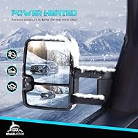 Vista 4 de Espejos de remolque con calefacción ahumada compatibles con Chevy Silverado GMC Sierra 2003-2006 (clásico 2007) 1500 2500 3500, espejo lateral